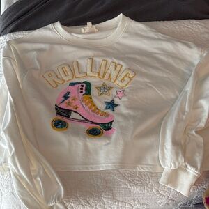 Peach Love California White Roller Skate Sweatshirt